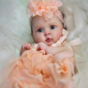 🆕18inch Soft Cloth Body Newborn Baby Poseable Limbs Jocy-Orange Baby Girl